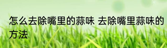 怎么去除嘴里的蒜味 去除嘴里蒜味的方法