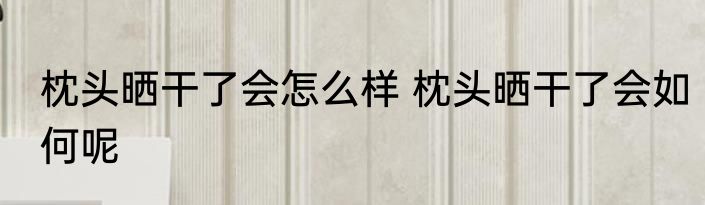 枕头晒干了会怎么样 枕头晒干了会如何呢