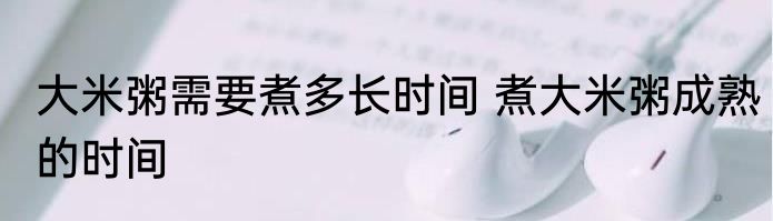 大米粥需要煮多长时间 煮大米粥成熟的时间