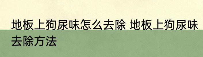 地板上狗尿味怎么去除 地板上狗尿味去除方法