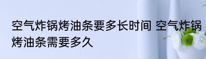 空气炸锅烤油条要多长时间 空气炸锅烤油条需要多久
