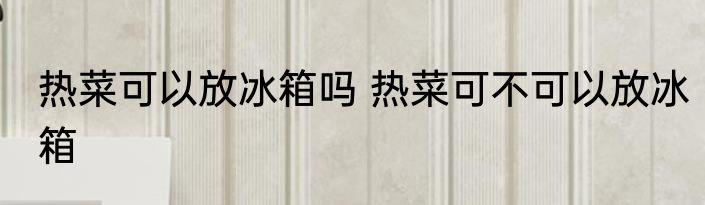 热菜可以放冰箱吗 热菜可不可以放冰箱