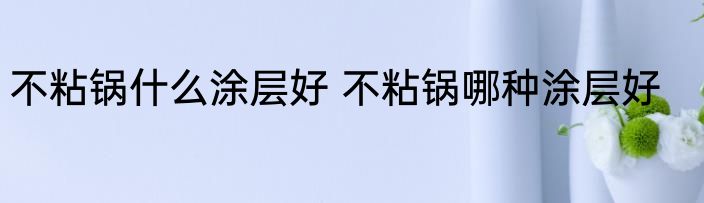 不粘锅什么涂层好 不粘锅哪种涂层好