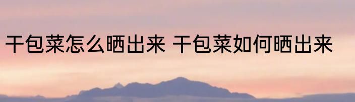 干包菜怎么晒出来 干包菜如何晒出来