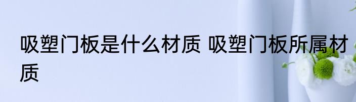吸塑门板是什么材质 吸塑门板所属材质