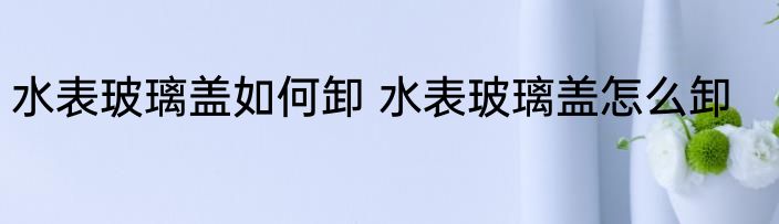 水表玻璃盖如何卸 水表玻璃盖怎么卸
