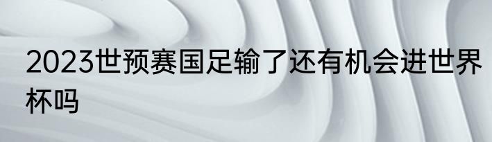 2023世预赛国足输了还有机会进世界杯吗