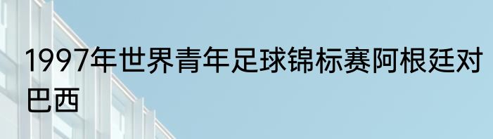 1997年世界青年足球锦标赛阿根廷对巴西
