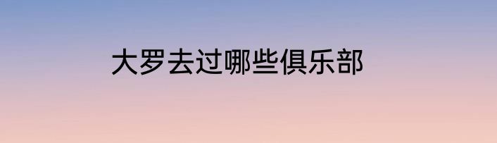 大罗去过哪些俱乐部