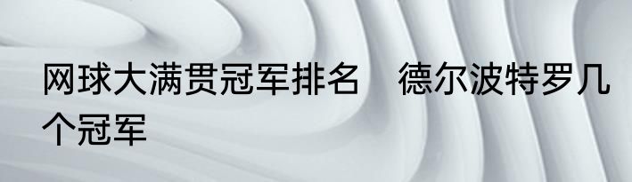 网球大满贯冠军排名　德尔波特罗几个冠军