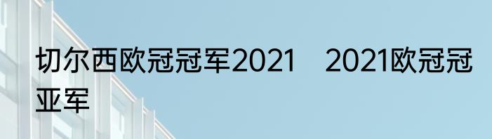 切尔西欧冠冠军2021　2021欧冠冠亚军