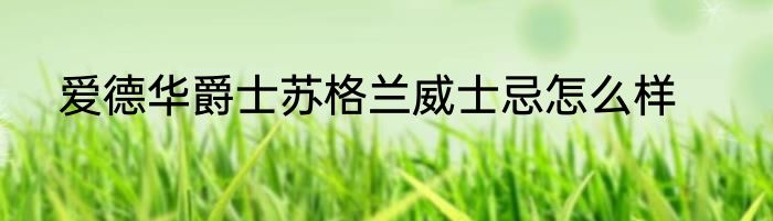 爱德华爵士苏格兰威士忌怎么样