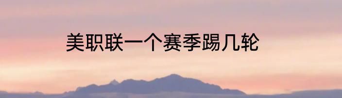 美职联一个赛季踢几轮