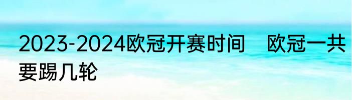 2023-2024欧冠开赛时间　欧冠一共要踢几轮