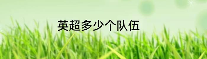 英超多少个队伍