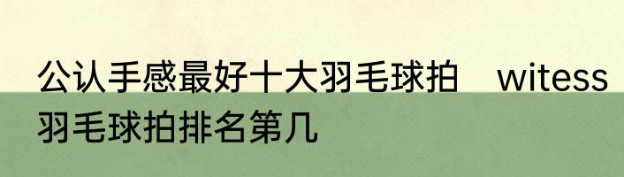 公认手感最好十大羽毛球拍　witess羽毛球拍排名第几