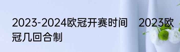2023-2024欧冠开赛时间　2023欧冠几回合制