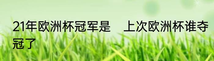 21年欧洲杯冠军是　上次欧洲杯谁夺冠了