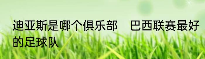 迪亚斯是哪个俱乐部　巴西联赛最好的足球队
