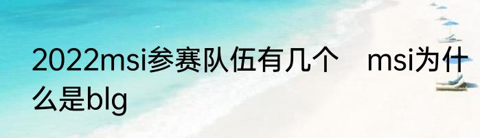 2022msi参赛队伍有几个　msi为什么是blg