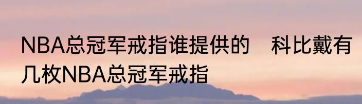 NBA总冠军戒指谁提供的　科比戴有几枚NBA总冠军戒指