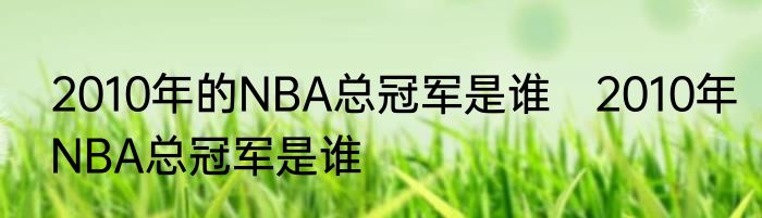 2010年的NBA总冠军是谁　2010年NBA总冠军是谁