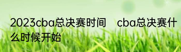 2023cba总决赛时间　cba总决赛什么时候开始
