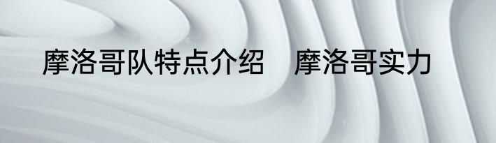 摩洛哥队特点介绍　摩洛哥实力