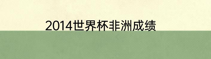 2014世界杯非洲成绩