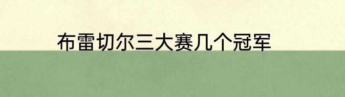 布雷切尔三大赛几个冠军