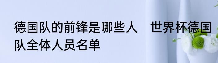 德国队的前锋是哪些人　世界杯德国队全体人员名单