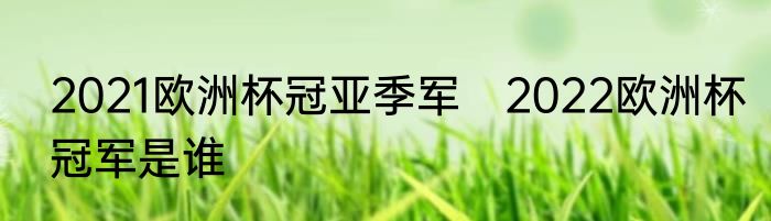 2021欧洲杯冠亚季军　2022欧洲杯冠军是谁