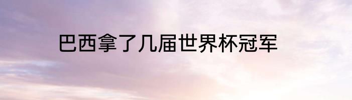 巴西拿了几届世界杯冠军