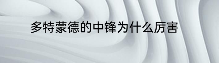 多特蒙德的中锋为什么厉害