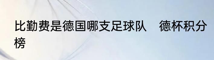 比勤费是德国哪支足球队　德杯积分榜