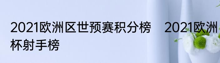 2021欧洲区世预赛积分榜　2021欧洲杯射手榜