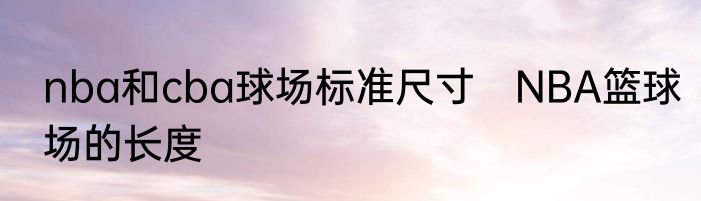 nba和cba球场标准尺寸　NBA篮球场的长度