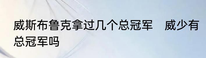 威斯布鲁克拿过几个总冠军　威少有总冠军吗