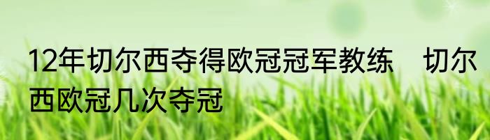12年切尔西夺得欧冠冠军教练　切尔西欧冠几次夺冠