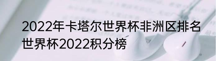 2022年卡塔尔世界杯非洲区排名　世界杯2022积分榜