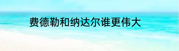 费德勒和纳达尔谁更伟大