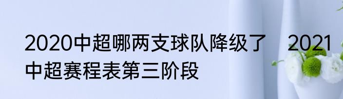 2020中超哪两支球队降级了　2021中超赛程表第三阶段