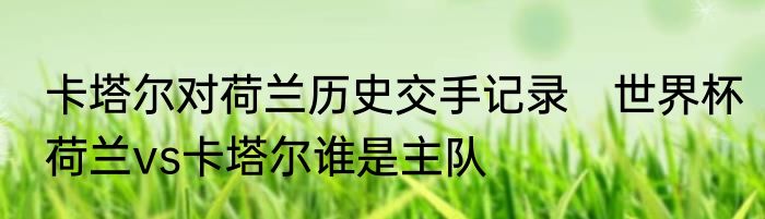 卡塔尔对荷兰历史交手记录　世界杯荷兰vs卡塔尔谁是主队