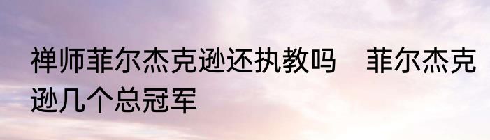 禅师菲尔杰克逊还执教吗　菲尔杰克逊几个总冠军
