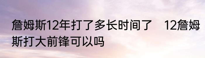 詹姆斯12年打了多长时间了　12詹姆斯打大前锋可以吗