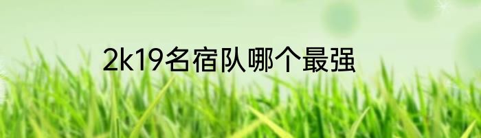 2k19名宿队哪个最强