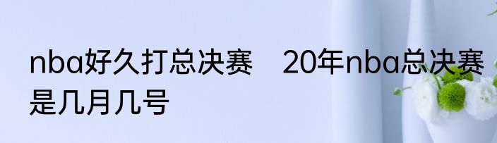 nba好久打总决赛　20年nba总决赛是几月几号