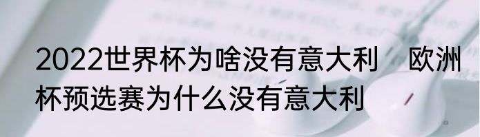 2022世界杯为啥没有意大利　欧洲杯预选赛为什么没有意大利