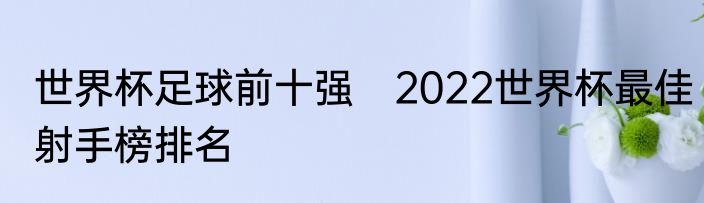 世界杯足球前十强　2022世界杯最佳射手榜排名