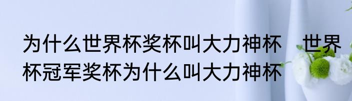 为什么世界杯奖杯叫大力神杯　世界杯冠军奖杯为什么叫大力神杯